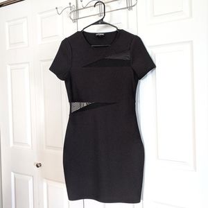 Black Sheer Mesh Cutout Bodycon Express Dress Size 8